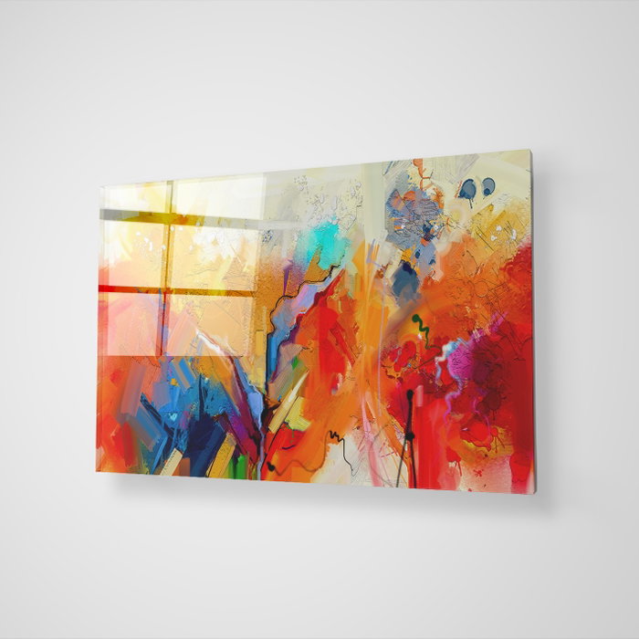 Wallity Cuadro decorativo de vidrio templado Multicolor 70 x 100 cm